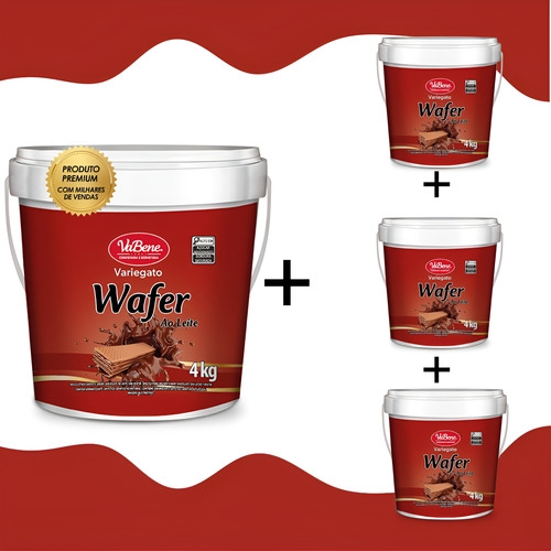 Kit 4 Wafer Pasta Vabene Gourmet Profissional 4 Kg