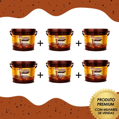 Kit 6 Chocolate Chocotine Recheio Crocante 4kg P/ Doces