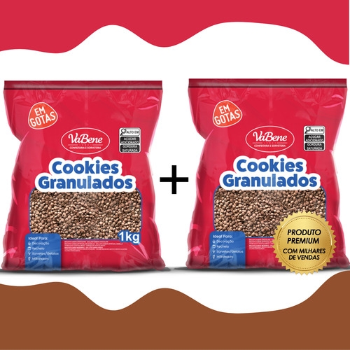 Kit 2 Vabene Granulado Cookies Em Gotas Confeitaria 1kg