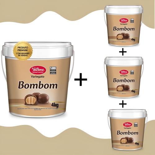 Kit 4 Bombom Variegato Vabene Chocolate Gourmet 4 Kg