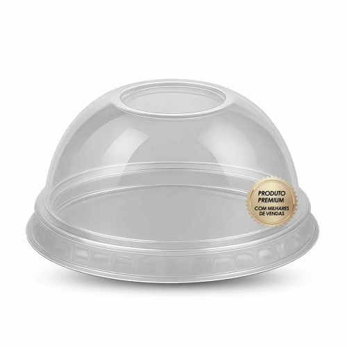 TAMPA BOLHA TRANSPARENTE PARA COPO 275 / 330ML SEM FURO - KOPUS