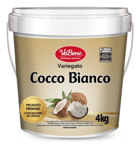 Variegato Coco Branco 4kg Vabene Para Sorvete Artesanal