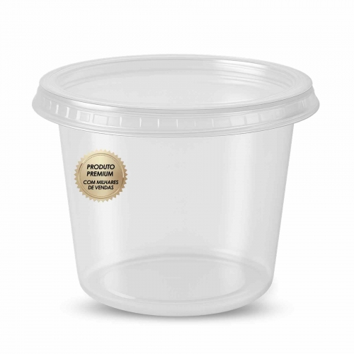 KIT POTE PLÁSTICO COM TAMPA 400ML TRANSPARENTE KOPUS