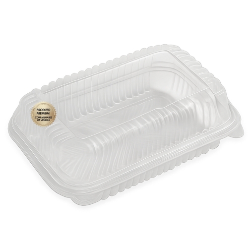 EMBALAGEM PLÁSTICA COM TAMPA BWB TRANSPARENTE - KIT 50 UNIDADES