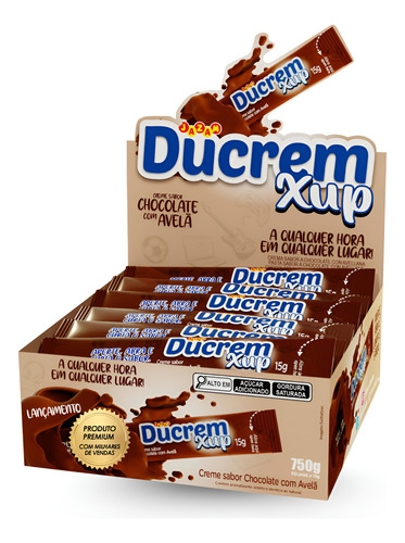 Ducrem Xup Creme Avelã E Chocolate Bisnaga 15g Display 50