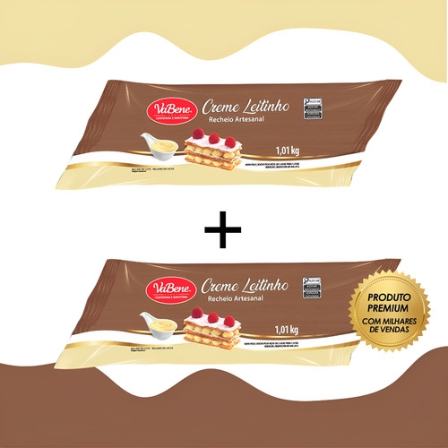 Kit 2 Creme Leitinho Vabene 1kg Recheio Gourmet Para Doces